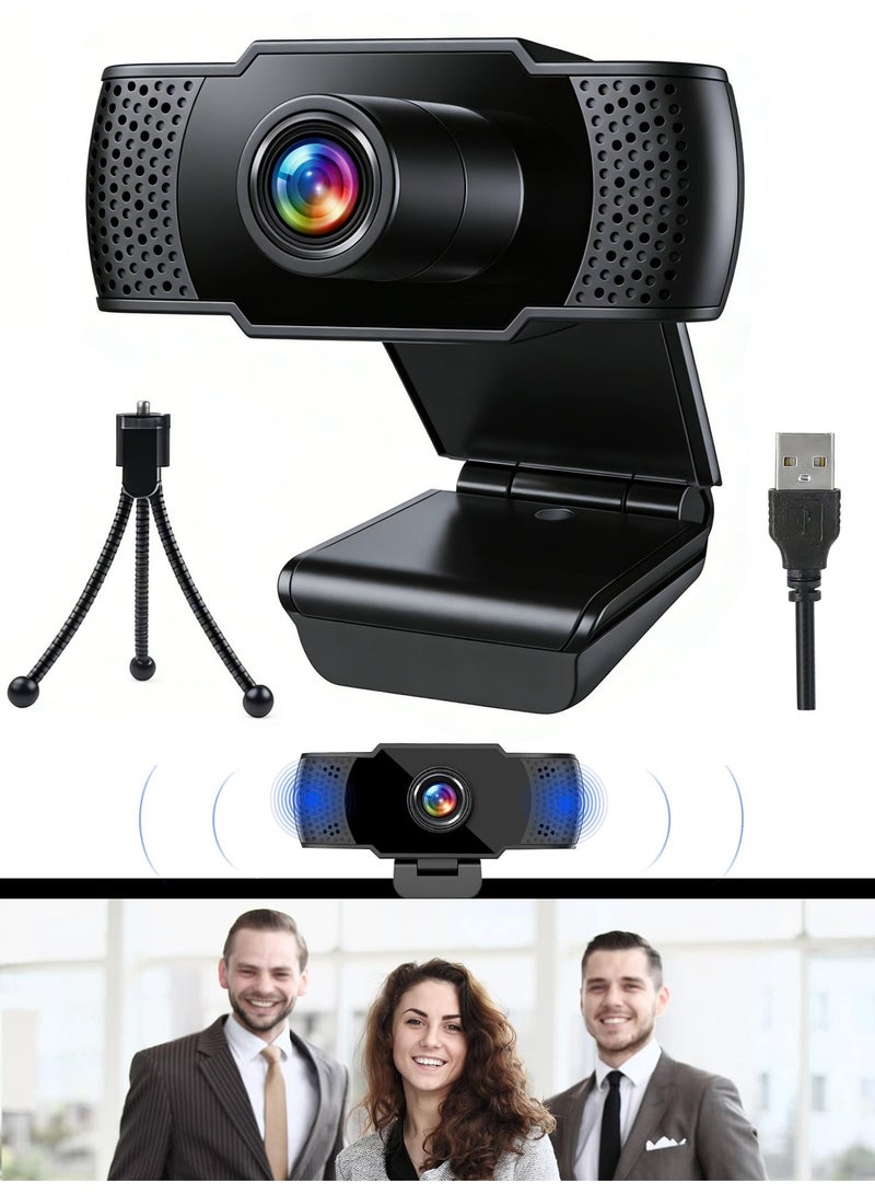 BOAE Web Cameras for Computers, 1080P USB Webcam with Microphone for PC/Laptop/Desktop/Video Calling/Conferencing Full HD 1080p Noise Reduction Digital Mic - Black - Image 1